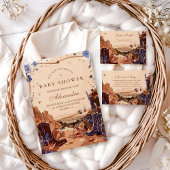 Blue Desert Western Baby Shower Kaart