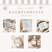 Blue Doodle Tropical Bachelorette Celebration Servet