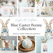 Blue Pastel Easter Bunny Cadeaulabel