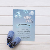 Blue Elephant & Balloon Baby shower Papieren Bekers