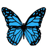 Magical blue butterfly pink glitter art badhanddoek