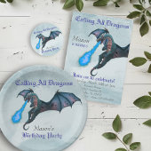 Fantasy Dragon Blue Flaming Fire Koffiemok