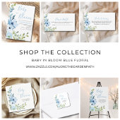 Blauw Bloemen Baby in Bloom Jongensdouche Ronde Sticker