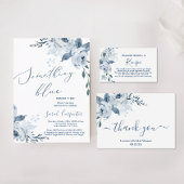 Dusty Blue-uitnodiginglabel Etiket