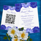 Blue Floral Birthday Kaart