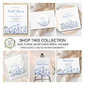 Blauwe Bloemige Wilde Bloem Bruidsfeest  Ronde Sticker