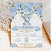 Elephant Baby shower Boy Advice for Parents to be Poster