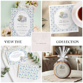 Blauwe Theepartij met Bloemen voor Bruidsdames Bru Servet