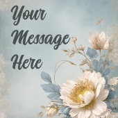 Elegant Blauw Bloemen Verjaardagsfeest Papieren Bordje