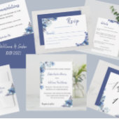 Blue Floral Wedding Welcome Poster