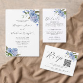 Blauw Bloemen Trouwceremonie Programma Programmakaart (Personaliseer de collectie van deze zelfstandige maker.)