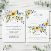 Elegant Sunflower Eucalyptus Chic Wedding Program Handwaaier (Personaliseer de collectie van deze zelfstandige maker.)