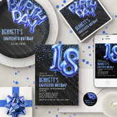 Mannen Blauwe 65ste Verjaardagsuitnodiging Kaart