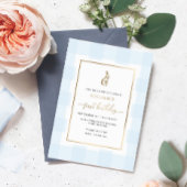 Blue Gingham Bunny Bookplate Sticker