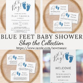 Blue Baby Feet Baby shower Dank u Bedankkaart