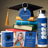 2025 Blauw Goud Afstudeerfeest Custom Keepsake Magneet