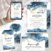 Gold blue baby shower return address labels