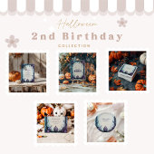 Blauwe gotische 2e verjaardag – Twee spookachtige  Kaart