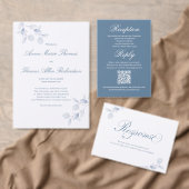 Dusty Blue Script Wedding Return Address Label (Personaliseer de collectie van deze zelfstandige maker.)
