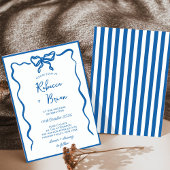 Blauwe Hand Getrokken Boog Lint Sketch Wedding Servet