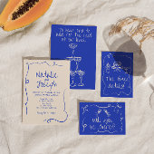 handgeschreven, eigentijdse funky bruiloft save the date