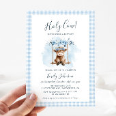Highland Cow Boy Baby Shower Invitation Kaart