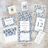 Chic  Blue Horses Toile Pattern Cadeaupapier