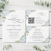 Blauwe Hydrangea Bloemen Bruiloftsinvitation Kaart (Personaliseer de collectie van deze zelfstandige maker.)