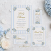 Baby shower van blauwe hydrangea ronde sticker
