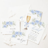 Elegant Blue Hydrangea Bridal Shower Kaart
