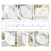 Blauwe Hortensia Qr Code Waterverf Bloemmotief Kaart
