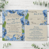 Zeesterren en hortensia's ronde sticker (Personaliseer de collectie van deze zelfstandige maker.)