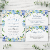 Blue Hydrangea Floral Wedding Table Number Kaart (Personaliseer de collectie van deze zelfstandige maker.)