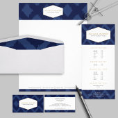 Ikat Pattern in Blue Designer Briefkaart