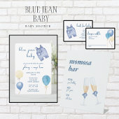 Blue Jean Baby shower | Luier Raffle Tafelblad Reclamebord Met Voetstuk