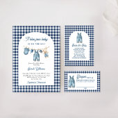 Blue Jean Baby shower Boy Uitnodiging