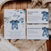 Blue Jean Denim Sweet Boy Baby shower Cadeaulabel
