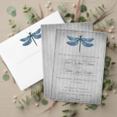 Blauw Jeweled Dragonfly Bruiloft Etiket (Personaliseer deze collectie van deze onafhankelijke maker. Test)