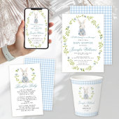 Blue Little Bunny Spring Baby uitgerekende datum C Poster