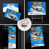 Blauw Moderne Luxe Autoverhuur Auto Huren Visitekaartje