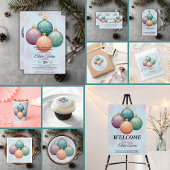 Modern Pastel Christmas Ornament Baby shower Informatiekaartje