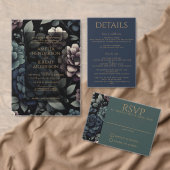 Blue Moody Floral Menu (Personaliseer de collectie van deze zelfstandige maker.)