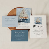 Ahoy Nautical Blue Sailboat
