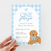 Goldendoodle Puppy Dog 1st Birthday Milestone  Poster
