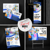 Blauw Sinaasappel Huis Schoonmaak Janitorial Maid  Flyer