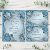 Blue Ornate Floral Sandstone Coaster Zandsteen Onderzetter (Personaliseer de collectie van deze zelfstandige maker.)