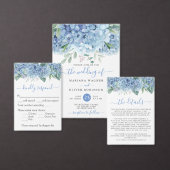 Sparen de Datum Blauwe Hydrangeas Floral Wedding Kaart (Personaliseer de collectie van deze zelfstandige maker.)