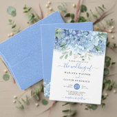 Sparen de Datum Blauwe Hydrangeas Floral Wedding Kaart (Personaliseer deze collectie van deze onafhankelijke maker. Test)