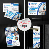 Blauwe loodgietersservice reparatie loodgietersaan flyer