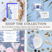 Blue Paarse Floral Forget-Me-Nots Vrijgezellenfees Servet